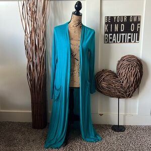 Impulsive Turquoise Sheer Duster